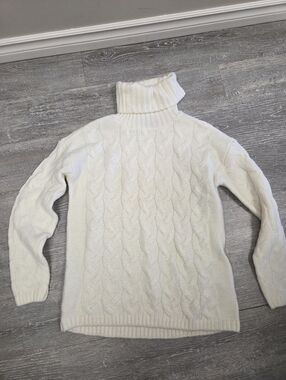 Wind River CozyCable Knit Turtleneck Sweater - Ivory, Size Large
